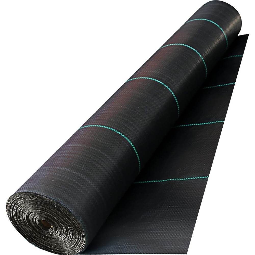 image:imageHappybuy Weed Barrier Landscape Fabric Heavy Duty 4FTx250FT Geotextile Fabric 5Oz Woven Weed Block Gardening Mat Garden Weed Fabric Good Permeability for Flower Bed Driveway Fabric Ground Cover13FTx108FT5OZ