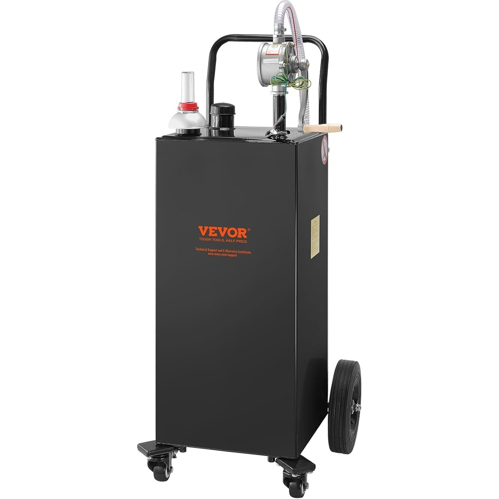 image:imageVEVOR 30 Gallon Diesel Caddy 235 Lmin 180W Portable Storage Tank Container with Electric Pump Wheels Diesel Transfer Storage Tank for FuelingBlack