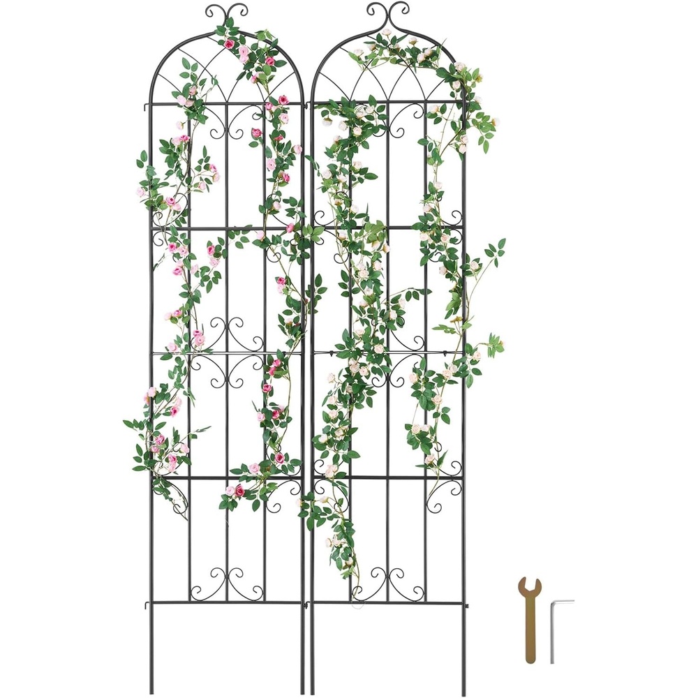 image:imageVEVOR 71 x 20 in 4 Packs Rustproof Metal Garden Flower Trellis Outdoor Climbing Rose amp Cucumber Support Decorative Clematis Trellis for Courtyards amp Lawns87H x 20W