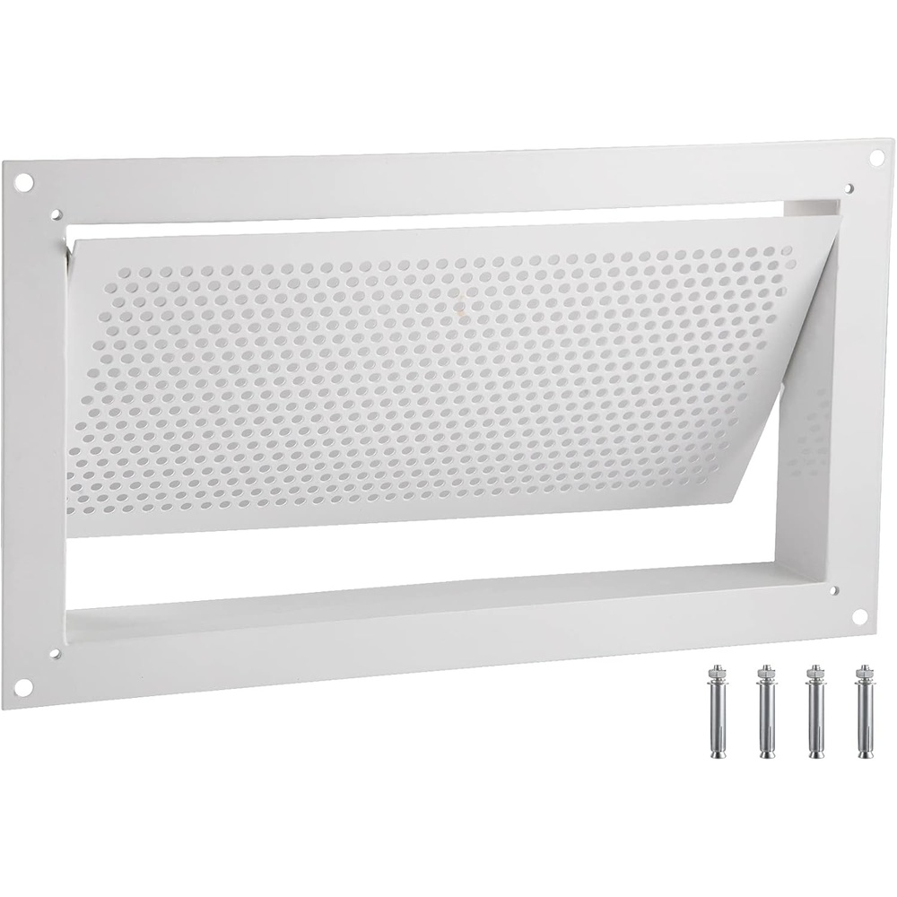 image:imageVEVOR 8x16 Inch Crawl Space Flood Vent Wall Mounted White Foundation Vent to Reduce Flood Risk amp Damage for Crawl Spaces GaragesWhite