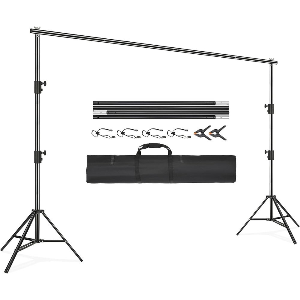 image:imageVEVOR Backdrop Banner Stand 8 x 8 Ft Adjustable Height Background Stand Backdrop with 1 Carrying Bag Backdrop Stand for Parties Wedding Photo Booth Trade Show10 x 12 Ft