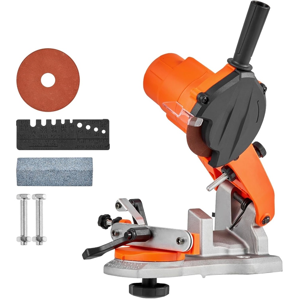 image:imageVEVOR Cordless Chainsaw Sharpener 5Speed Adjustable Electric Saw Chain Sharpener 500030000 RPM Rechargeable Handheld Chainsaw Sharpening Tool with 4 Sharpening Heads amp Angle Guide Attachment85W