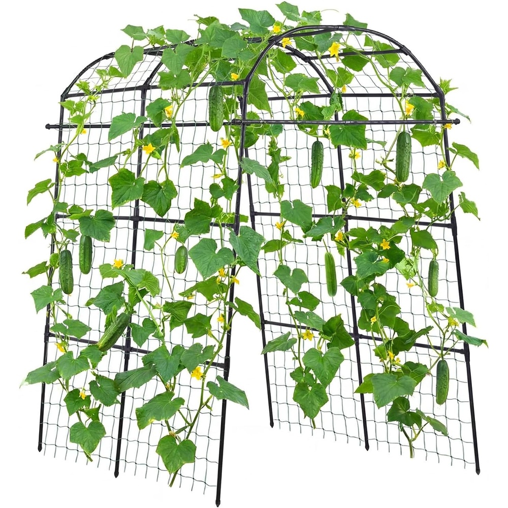 image:imageVEVOR Cucumber Trellis 83 inch Tall Garden Arch Trellis UShape Garden Trellises for Raised Bed Metal Arch Outdoor Climbing Plants Support for Vine Peas Beans Zucchini Tomato Squash Flowers