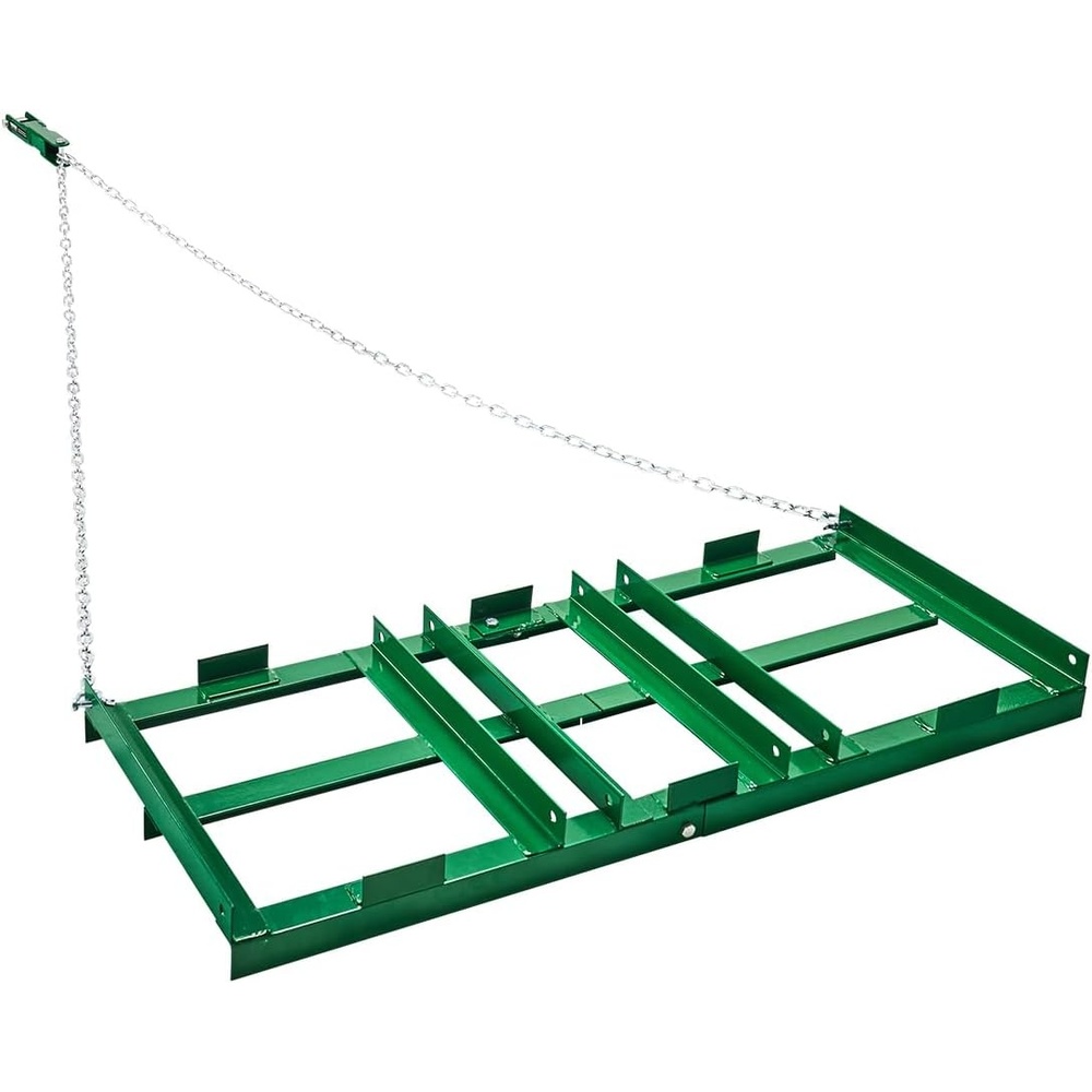 image:imageVEVOR Drag Harrow 8 ft Heavy Duty Tow Behind Drag Harrow with Adjustable Bars amp 72 in Chain Driveway Grader Landscape Rake for ATV UTV Tractor Mower Tow Behind Yard Lawn Leveling Tool4 FT Green