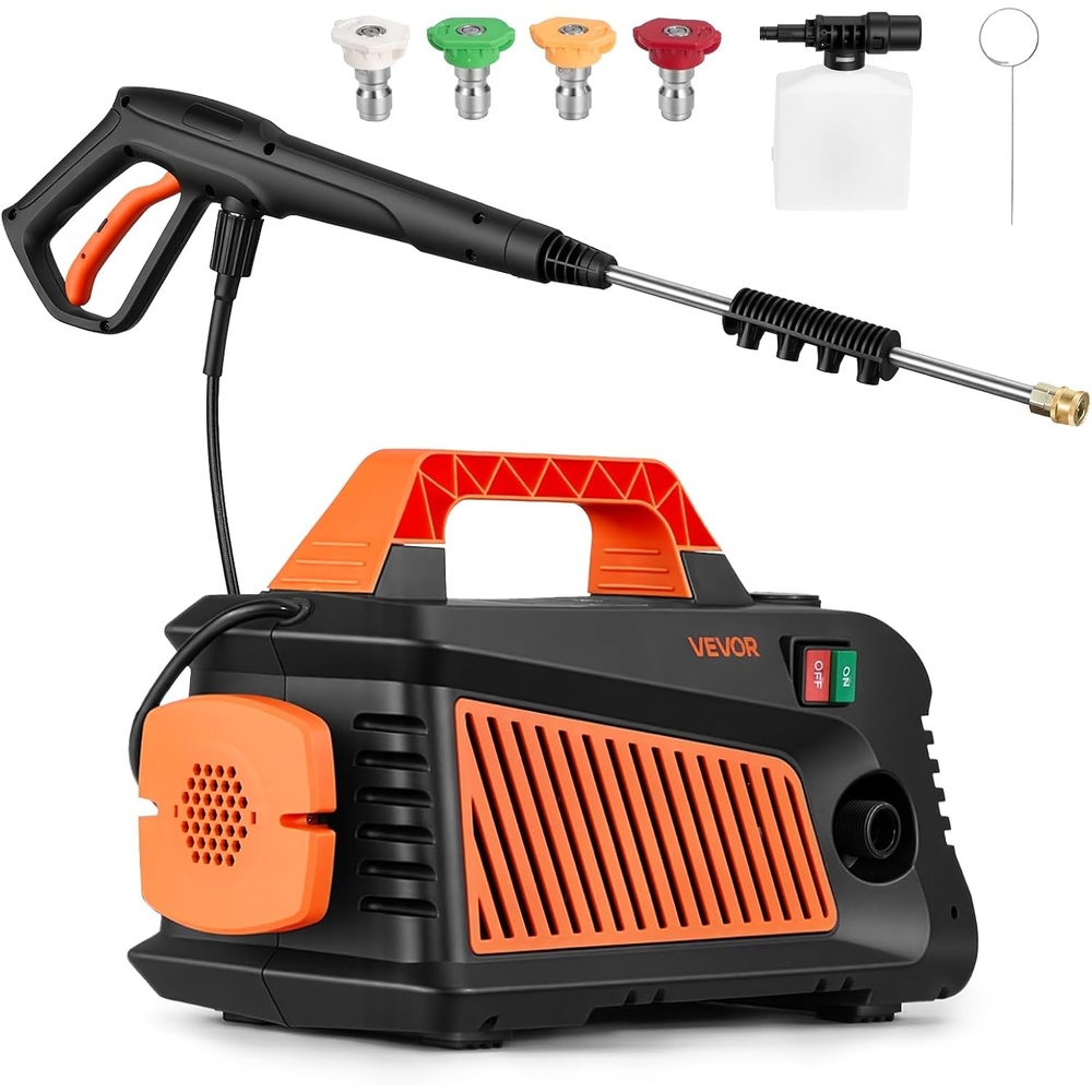 image:imageVEVOR Electric Pressure Washer 1958 Max PSI 25 Max GPM Portable Power Washer with 4 Nozzles Metal Extension Wand CommercialGrade 5Piston Plunger Pump High Pressure for CarsDrivewaysPatios2000 PSI  159 GPM