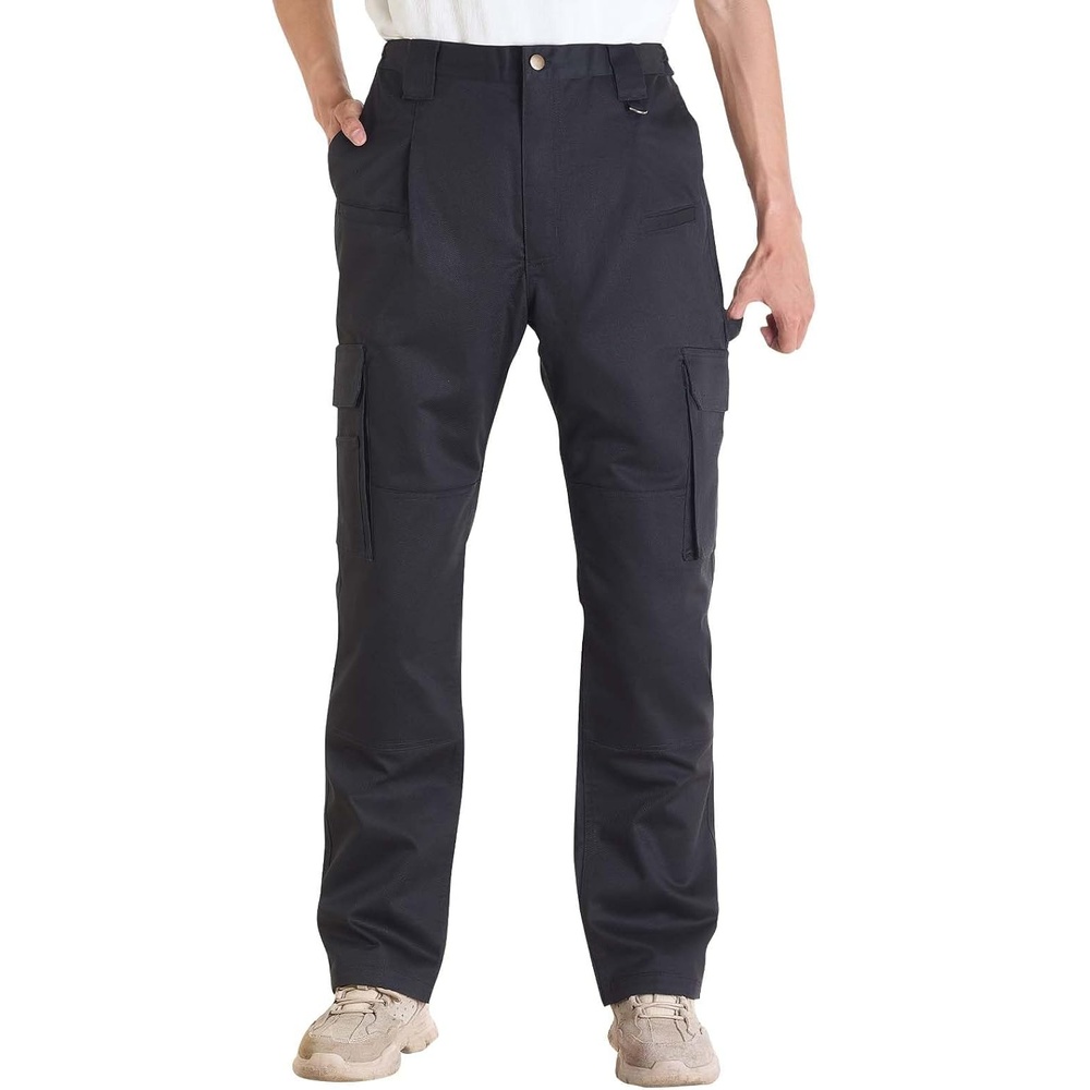 image:imageVEVOR FR Pants for Men 9 oz 100 Cotton FlameResistant Cargo Pants with MultiPockets and Elastic Waist Reinforced TearProof Stitching Ideal for Welding Work and Casual Wear XXL Size Black