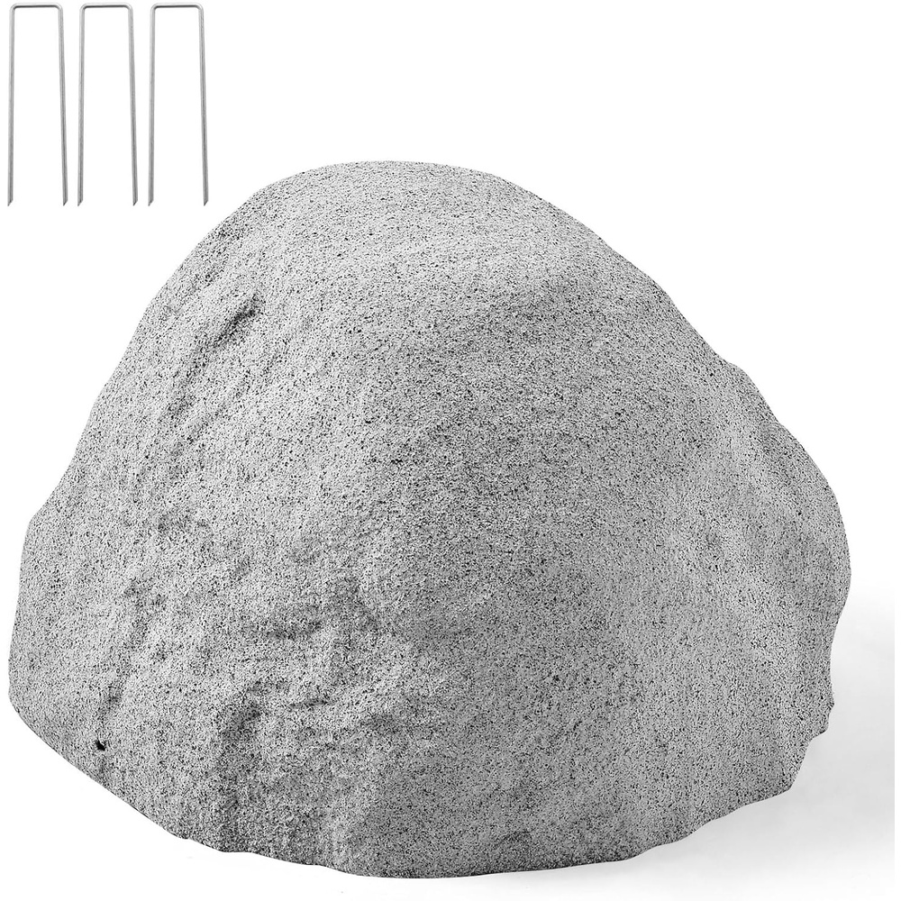 image:imageVEVOR Faux Rock Cover Outdoor Fake Rock Well Pump Cover Realistic Natural Texture Lightweight amp WeatherResistant Polyresin Artificial Boulder for Landscaping Garden Yard Dcor Grey Medium SizeIrregular conesmall sizelight grey