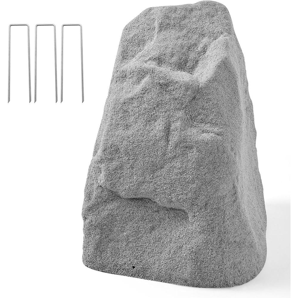 image:imageVEVOR Faux Rock Cover Outdoor Fake Rock Well Pump Cover Realistic Natural Texture Lightweight amp WeatherResistant Polyresin Artificial Boulder for Landscaping Garden Yard Dcor Grey Medium SizeIrregular coneMedium sizedark grey