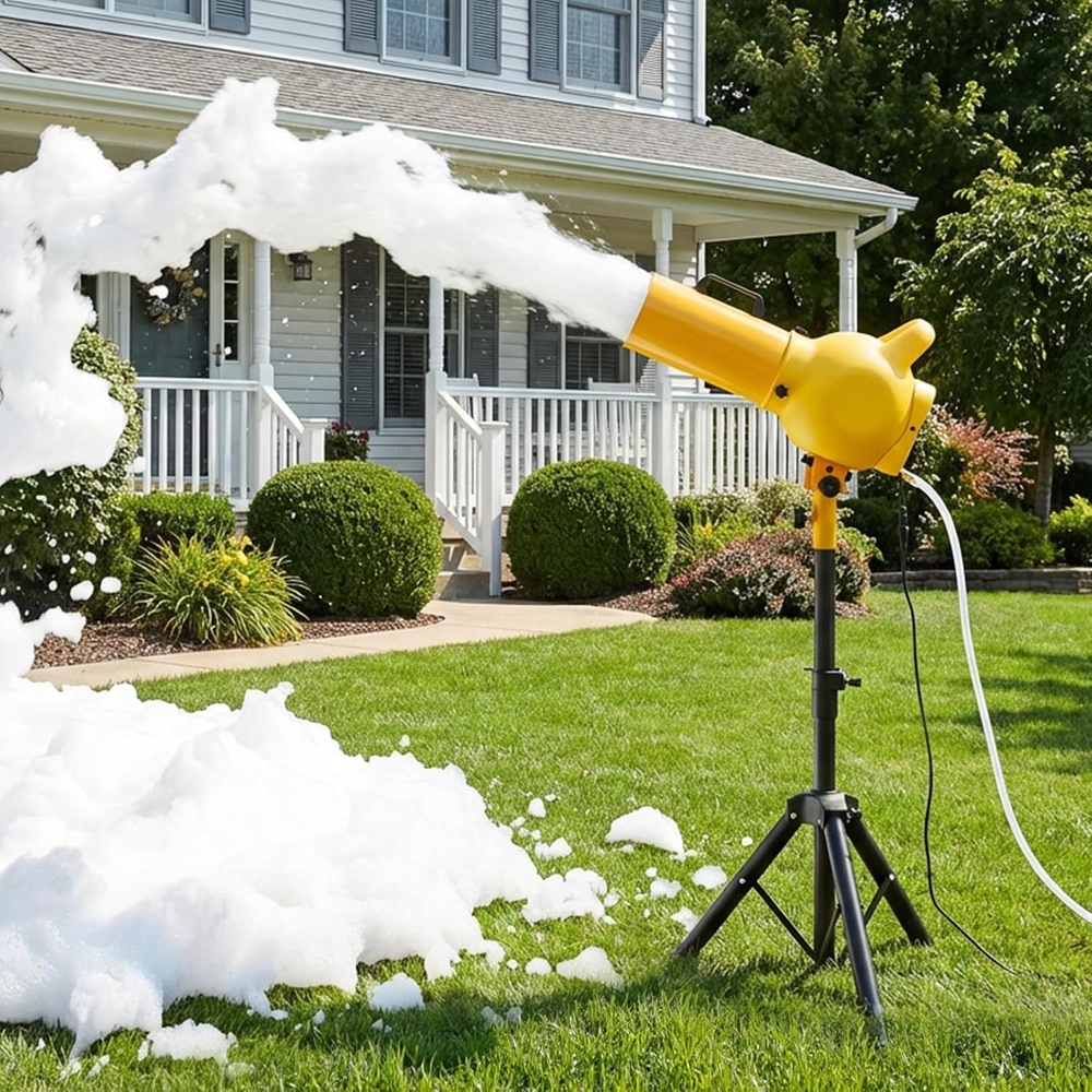 image:imageVEVOR Foam Machine Handheld Spray Foam Cannon Party Machine Bubble Cannon with Fan amp Triangular Structure Dense Foams Maker for Gatherings Backyard Celebrations amp Party Continuous Foams Output