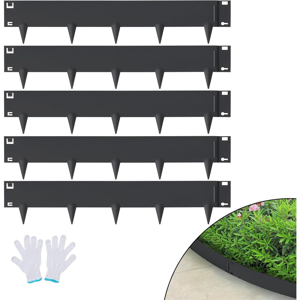 image:imageVEVOR Galvanized Steel Landscape Edging 6Pack 40 x 815 Inch Metal Edging for Landscaping with Gloves EasytoInstall Heavy Duty Metal Garden Edge Border for Flower Bed Yard Pathway39 L x 4 H