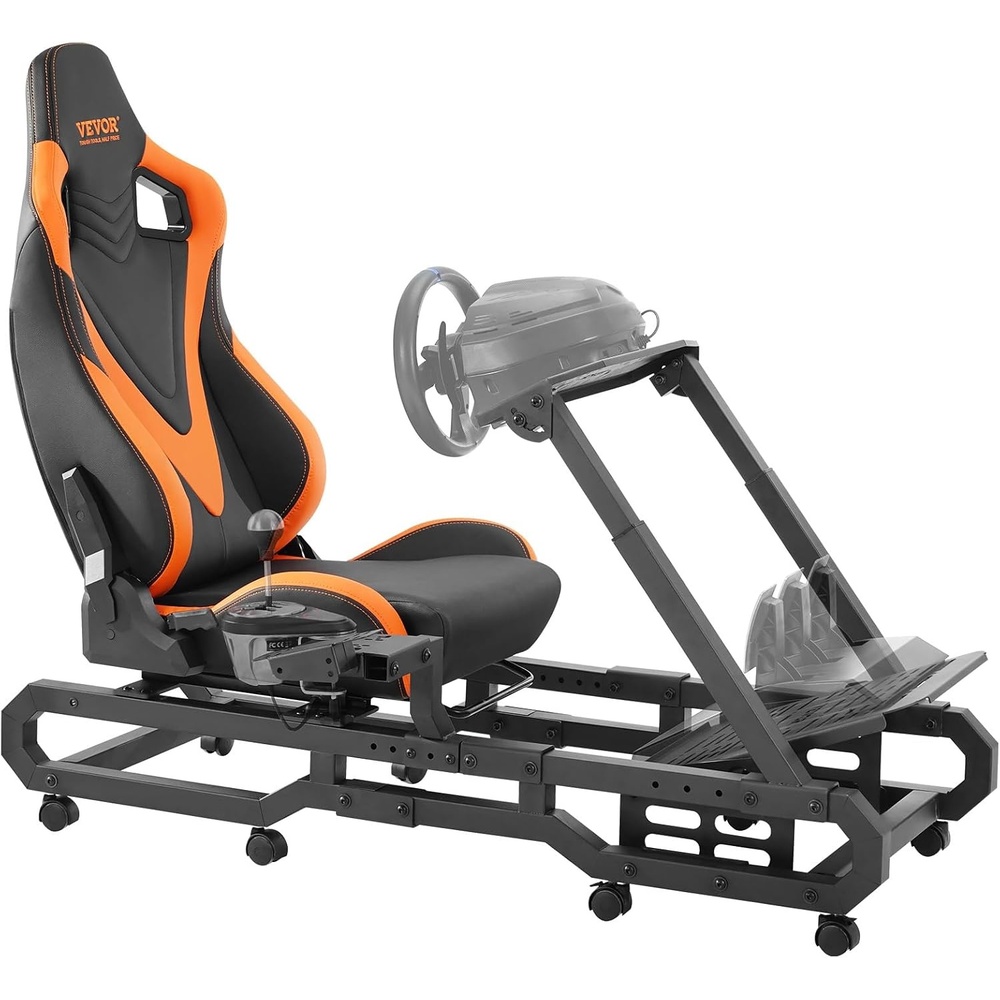 image:imageVEVOR Gaming Racing Wheel Stand Compatible with Logitech G923G920G29 amp Thrustmaster T248P HeavyDuty Adjustable Steering Wheel Stand Cockpit 330 lbs Capacity Compact for Sim Racing HeavyDuty Adjustable Steering Cockpit 330 lbs Capacity Compact for Sim Racing Premium Carbon SteelLarge Base with Wheels