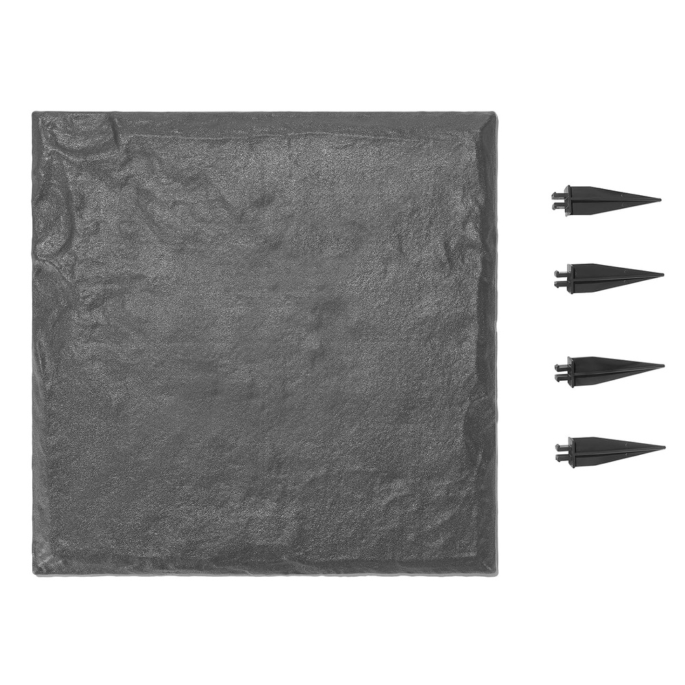 image:imageVEVOR Garden Stepping Stones 4Pcs 155 x 155 in Decorative Stepping Stones with Stakes WeatherResistant Plastic Pathway Pavers Smooth Surface Outdoor Walkway for Lawn Patio Landscape BeigeGrey