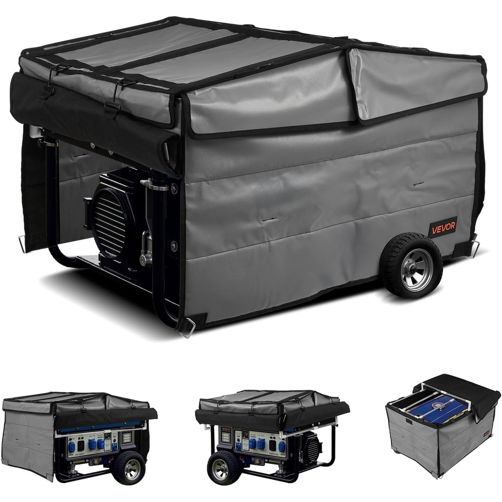 image:imageVEVOR Generator Running Cover 34 x 26 x 21 Inch Waterproof Universal for Most Generators 350012000 Watt Generator Tent while running with Heavy Duty Thicken 420D Oxford Fabric GreyGrey