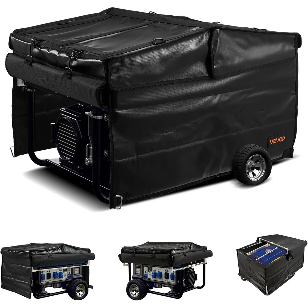 image:imageVEVOR Generator Running Cover 34 x 26 x 21 Inch Waterproof Universal for Most Generators 350012000 Watt Generator Tent while running with Heavy Duty Thicken 420D Oxford Fabric GreyBlack