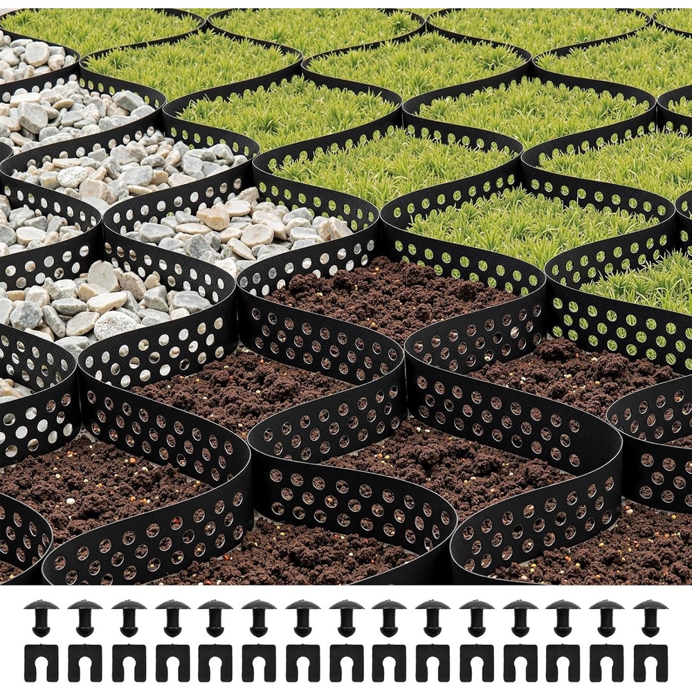 image:imageVEVOR Gravel Grid 3 Inch Depth 1706 x 886 FT  5200 x 2700 mm 1880 LBS Per Sq ft Grass Ground Retainer Permeable Geo Grids Driveway Stabilization for Garden Patio Walkway RV Parking Slopes3281 x 984 FT