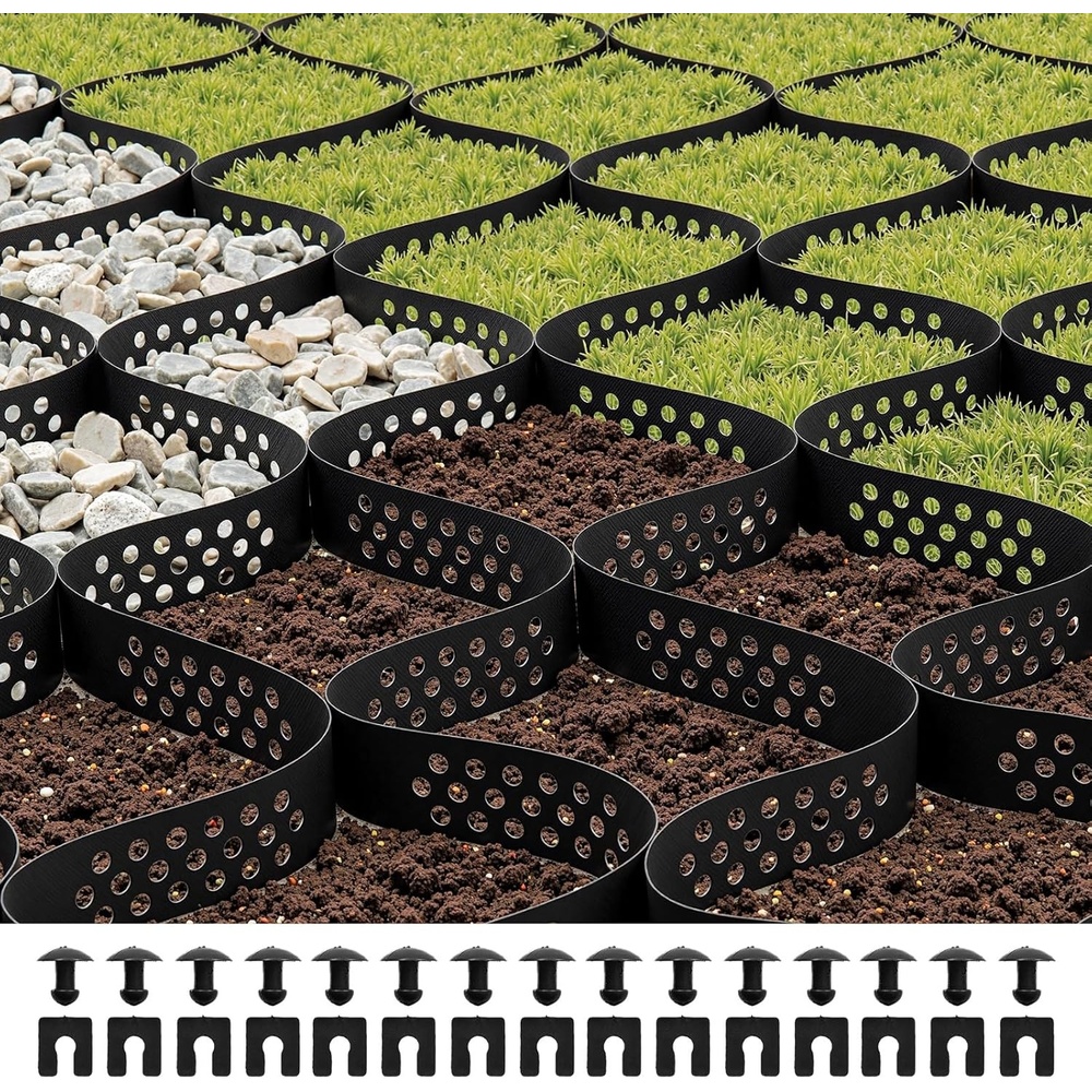 image:imageVEVOR Gravel Grid 3 Inch Depth 1706 x 886 FT  5200 x 2700 mm 1880 LBS Per Sq ft Grass Ground Retainer Permeable Geo Grids Driveway Stabilization for Garden Patio Walkway RV Parking Slopes164 x 65 FT