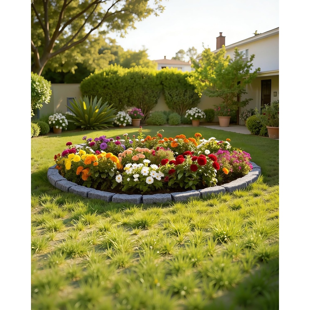 image:imageVEVOR No Dig Garden Edging Border Faux Wood Landscape Edging Flexible Plastic Lawn Edging for Tree Flower Bed Pathway Yard 4 Pack 10 Blocks 4114L x 374 W x 748H 32 Spikes Included BeigeSandstone Gray