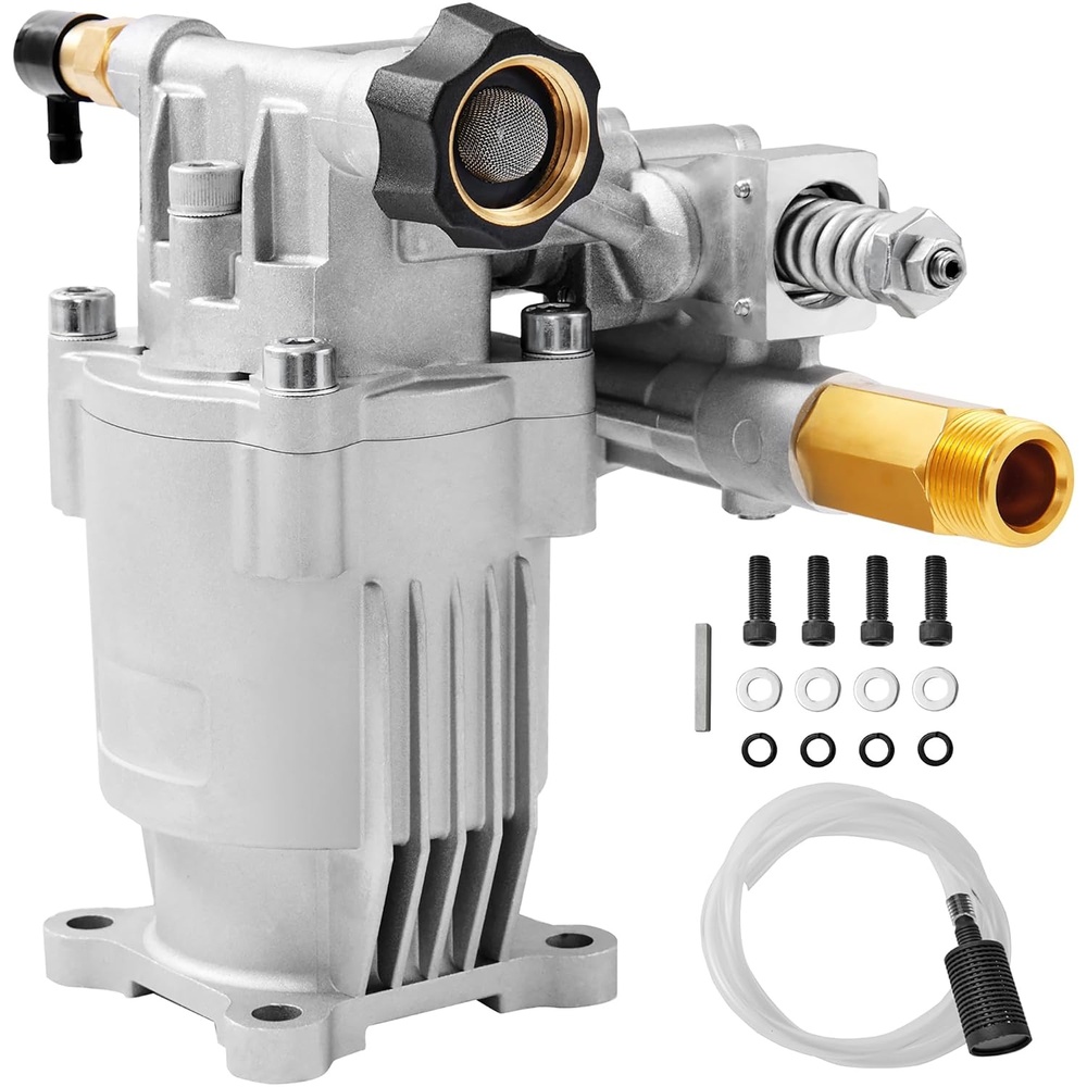 image:imageVEVOR Pressure Washer Pump 34 Shaft Horizontal 3500 PSI 25GPM Replacement Power Washer Pumps Kit with 5 Nozzles Hardware and Siphon Tube Compatible with Simpson Honda TroyBilt Generac34 Shaft Horizontal