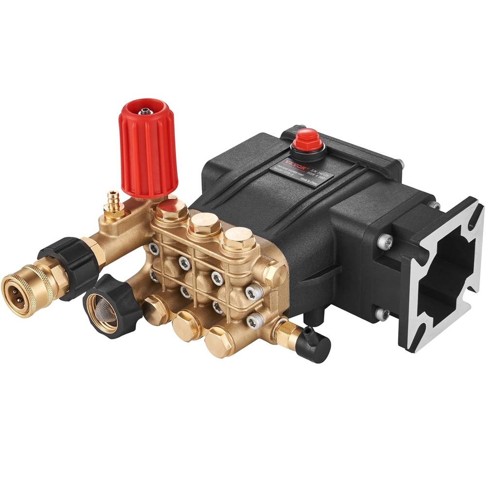 image:imageVEVOR Pressure Washer Pump 34 Shaft Horizontal 3500 PSI 25GPM Replacement Power Washer Pumps Kit with 5 Nozzles Hardware and Siphon Tube Compatible with Simpson Honda TroyBilt Generac34 Shaft No Nozzles