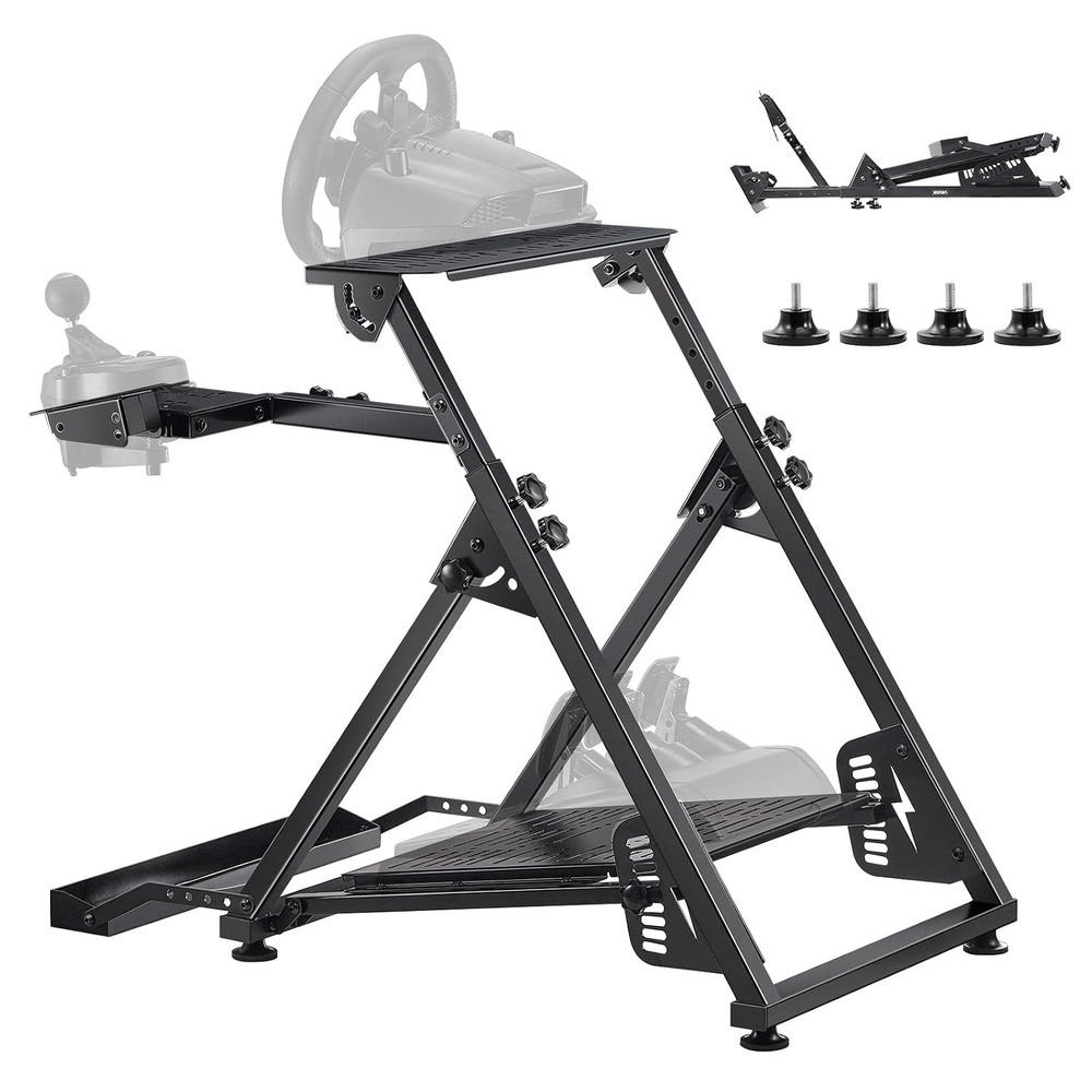 image:imageVEVOR Racing Wheel Stand Adjustable amp Foldable Simulator Stand for Logitech G29 G27 G920 G923 Thrustmaster T300RS T300GT T248 TSPC TSXW Gaming CockpitPedals Simulator NOT Included  Fit for Logitech G29 G27 G920 G923 Thrustmaster T300RS T300GT T248 TSPC TSXW Gaming Cockpit Pedals Simulator NOT IncludedXshaped Pro
