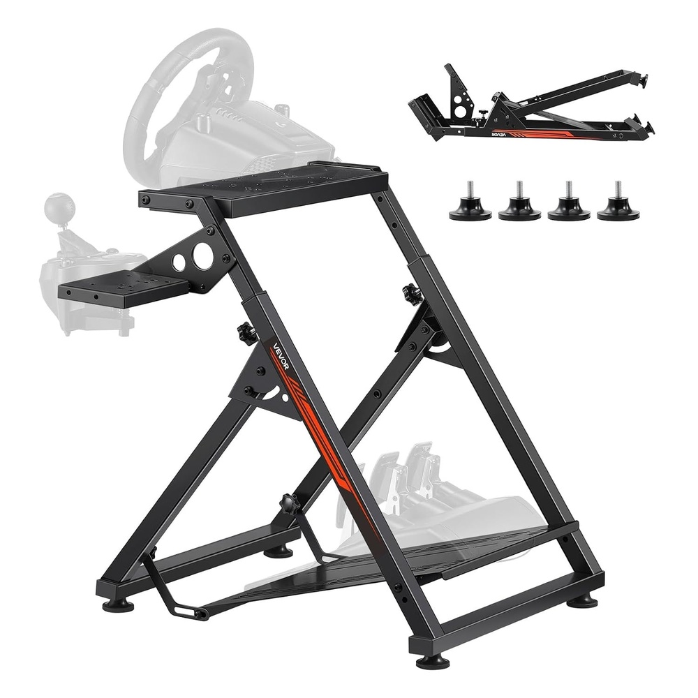 image:imageVEVOR Racing Wheel Stand Adjustable amp Foldable Simulator Stand for Logitech G29 G27 G920 G923 Thrustmaster T300RS T300GT T248 TSPC TSXW Gaming CockpitPedals Simulator NOT Included Fit for Logitech G29 G27 G920 G923 Thrustmaster T300RS T300GT T248 TSPC TSXW Gaming Cockpit Pedals Simulator NOT IncludedXshaped lite