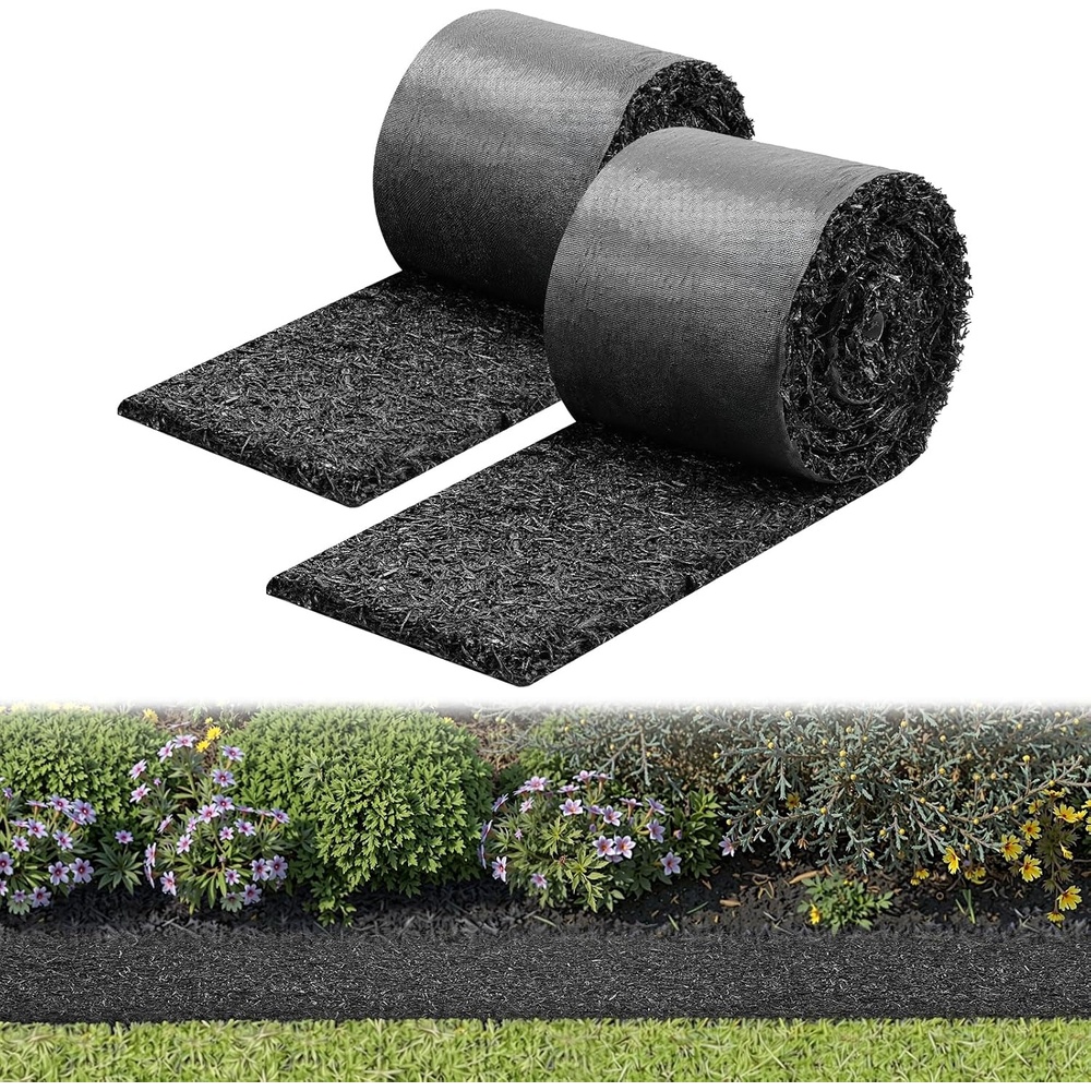 image:imageVEVOR Rubber Mulch Mat Roll 96 x 22 in Recycled Rubber Mulch Mat 05 Thick Cuttable Reduced Weed Growth NaturalLooking Weed Barrier Mat Permanent Walkway Pathway for Landscaping140 x 45 in