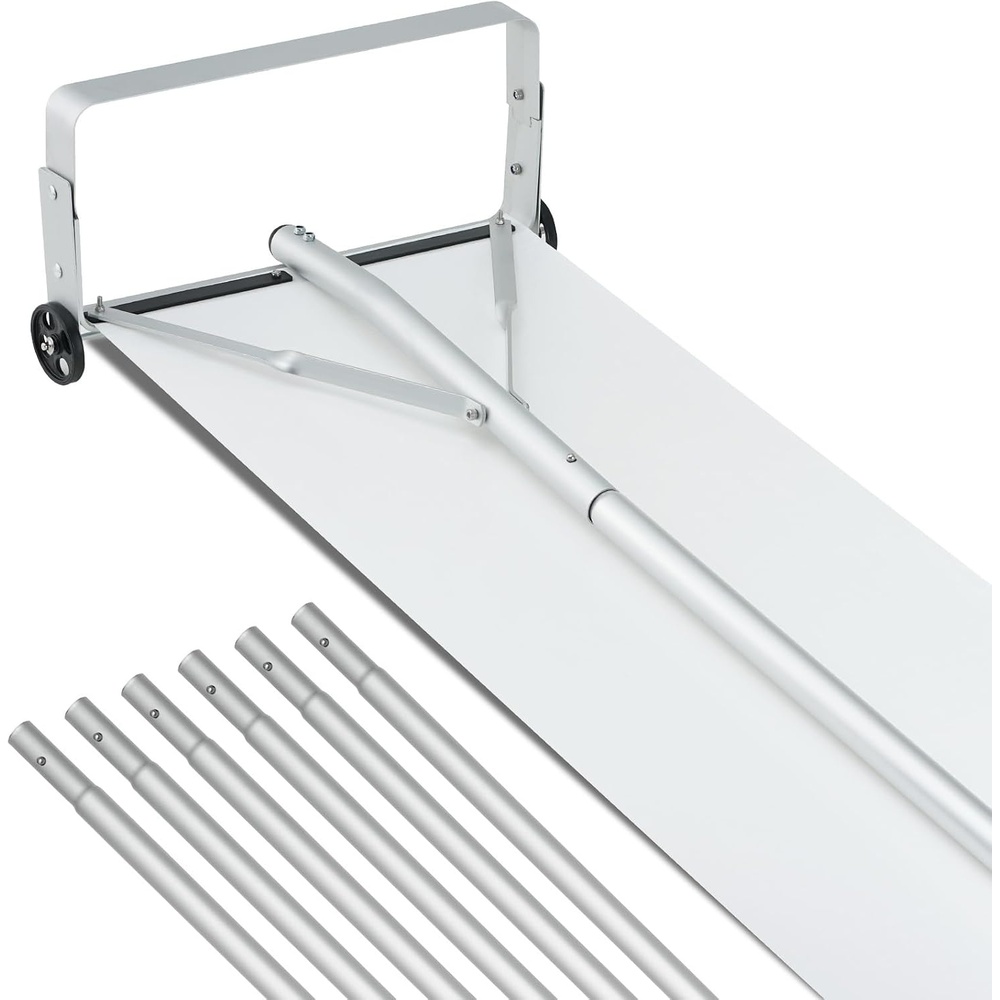 image:imageVEVOR Snow Roof Rake 30ft Reach Aluminium Roof Shovel with Slide Cloth Premium 19 Blade Snow Removal Tool Safe on Roof with Roll Wheels AntiSlip Handle Use for House Roof Car Snow Wet Leaves