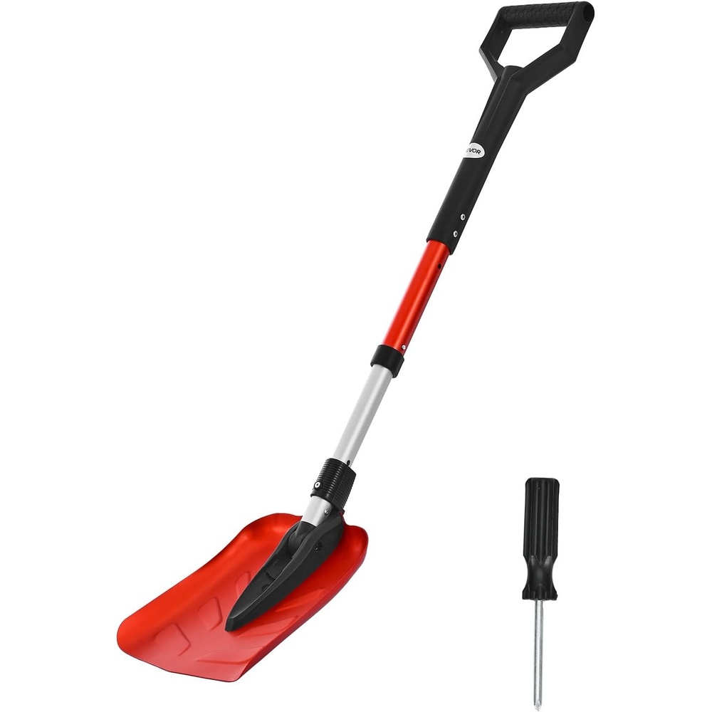 image:imageVEVOR Snow Shovel for Driveway 17 in Wide Plastic Snow Shovel with DShaped Handles amp Aluminum Blade Large Capacity Snowplow Shovels Lightweight Snows Removal Tool for Garden Car Camping9 inch