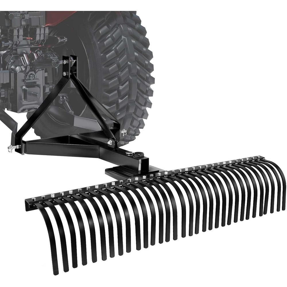 image:imageVEVOR Tow Behind Dethatcher 40inch Lawn Dethatcher Rake with 20 Spring Steel Tines for ATV or Mower Heavy Duty Tow Behind Lawn Rake with Lift Handle for Garden Farm Grass Leaves Pine Needles60 3point Dethatcher with Attachments