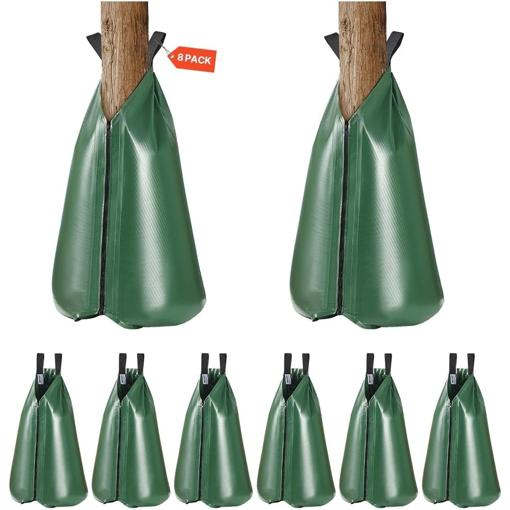 image:imageVEVOR Tree Watering Bag Slow Release 4 Pack 20 Gallons Tree Watering BagsRing Reusable Refillable Tree Irrigation Ring Water Bags Heavy Duty Watering System for Shrub Tree Root Drip Irrigation8Pcs 20Gal