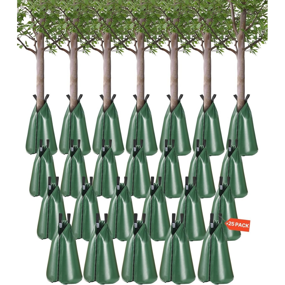 image:imageVEVOR Tree Watering Bag Slow Release 4 Pack 20 Gallons Tree Watering BagsRing Reusable Refillable Tree Irrigation Ring Water Bags Heavy Duty Watering System for Shrub Tree Root Drip Irrigation25Pcs 20Gal