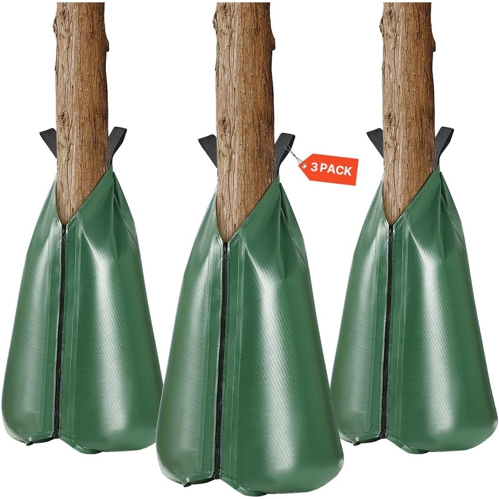 image:imageVEVOR Tree Watering Bag Slow Release 4 Pack 20 Gallons Tree Watering BagsRing Reusable Refillable Tree Irrigation Ring Water Bags Heavy Duty Watering System for Shrub Tree Root Drip Irrigation3Pcs 20Gal
