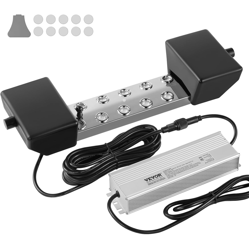 image:imageVEVOR Ultrasonic Mist Maker 10 Head 7000mLH Ultrasonic Fogger Mist Maker with 280W IP67 Waterproof Power Supply Buoy Replacement Discs for Pond Garden Rockery Greenhouse Halloween Decoration10 Head