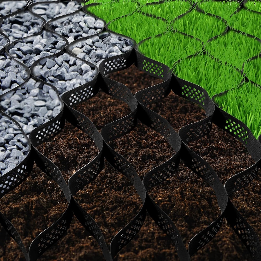 image:imageVevor Geo Grid Ground Grid 9x17 ft Geo Cell Grid 2 Inch Thick Gravel Grid HDPE Material Ground Stabilization Grid 1885 LBS Per Sq Tensile Strength Gravel Ground Grid for Slope Driveways Garden  Patio Lawn amp Garden2 Inch