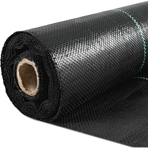 Happybuy Weed Barrier Landscape Fabric Heavy Duty, 4FTx250FT Geotextile Fabric, 5Oz Woven Weed Block Gardening Mat, Garden Weed Fabric, Good Permeability for Flower Bed, Driveway Fabric, Ground Cover(3FTx300FT-3.2OZ)