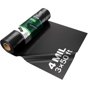 VEVOR 10 Mil Plastic Sheeting Heavy Duty 10′ x 100′, Thick Plastic Sheeting Roll, Plastic Drop Cloth Painters Tarp, Polyethylene Covering for Crawl Space Vapor Barrier, Multi-Purpose, Black(Black)