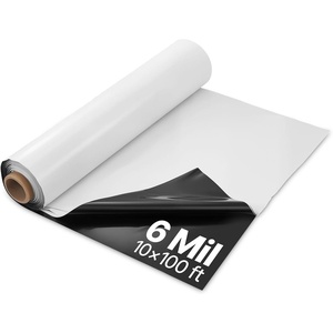 VEVOR 10 Mil Plastic Sheeting Heavy Duty 10′ x 100′, Thick Plastic Sheeting Roll, Plastic Drop Cloth Painters Tarp, Polyethylene Covering for Crawl Space Vapor Barrier, Multi-Purpose, Black(Black/White)