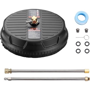 VEVOR 15 Inch Pressure Washer Surface Cleaner, 4000 PSI Universal Power Washer Accessory with 1/4 Inch Quick Connect, Heavy Duty Concrete Cleaner for Driveway, Patio, Floor and Sidewalk(PP Plastic w/ Wand)