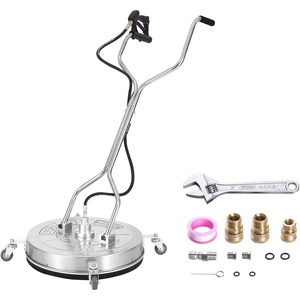 VEVOR 15 Inch Pressure Washer Surface Cleaner, 4000 PSI Universal Power Washer Accessory with 1/4 Inch Quick Connect, Heavy Duty Concrete Cleaner for Driveway, Patio, Floor and Sidewalk(Stainless Steel w/ Handle & Wheels)