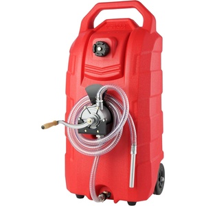 VEVOR 16 Gallon Fuel Caddy, 7.8 L/min, Portable Gas Storage Tank Container with Hand Pump Rubber Wheels, Fuel Transfer Storage Tank for Gasoline Diesel Machine Oil Car Mowers Tractor Boat Motorcycle(Polyethylene (PE))