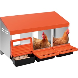 VEVOR 2 Tiers Chicken Nesting Boxes, 6 Compartments, Metal Egg Laying Boxes with Protective Collection Lids, Roll Out Nesting Box, Easy to Assemble, Ideal for Hens, Ducks, Chickens, and Other Poultry(31.3″L x 20.6″W x 18.7″H)