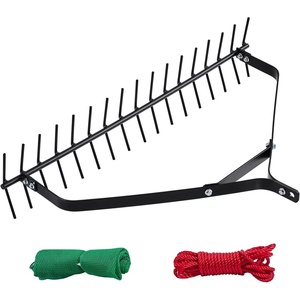 VEVOR 32 in Aquatic Weed Rake, 6.3 in Double Sided Lake Weed Rake, Lightweight Pond Weeds Cutter with 30ft Rope, No Assembly Required, Muck Lilypad Clearing Tool for Pond, Lake, Rivulet(32in)