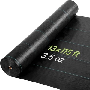 VEVOR 3x100FT 3.2oz Weed Barrier Fabric Heavy Duty, Landscape Fabric, Weed Blocker Fabric, Garden Weed Mat Lawn Fabric, Weed Control Fabric, Driveway Fabric, Ground Cover, Woven Landscape Cloth, Black(13FT*115FT-3.5oz)