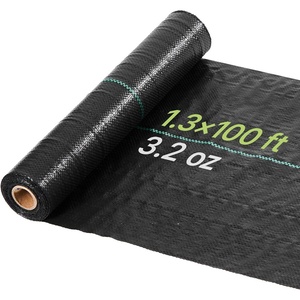 VEVOR 3x100FT 3.2oz Weed Barrier Fabric Heavy Duty, Landscape Fabric, Weed Blocker Fabric, Garden Weed Mat Lawn Fabric, Weed Control Fabric, Driveway Fabric, Ground Cover, Woven Landscape Cloth, Black(1.3FT*100FT-3.2oz)