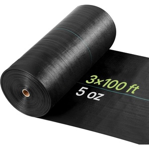 VEVOR 3x100FT 3.2oz Weed Barrier Fabric Heavy Duty, Landscape Fabric, Weed Blocker Fabric, Garden Weed Mat Lawn Fabric, Weed Control Fabric, Driveway Fabric, Ground Cover, Woven Landscape Cloth, Black(3FT*100FT-5oz)