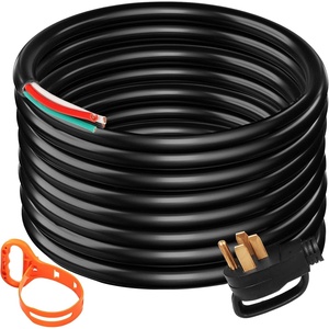 VEVOR 50FT 50 Amp Generator Cord, 6/3+8/1 AWG Pure Copper STW Cable 125V/250V 12500W, NEMA 14-50P to Bare Wire Open End for Transfer Switch Inlet Box Hardwire, ETL Listed(40 FT)