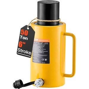 VEVOR 50T 6In Stroke Hydraulic Cylinder Jack Solid Single Acting Hydraulic Ram Cylinder 150mm Hydraulic Lifting Cylinders for Bending, straightening and Pulling on Trucks, Tractors and Heavy equipm