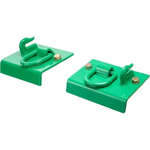 VEVOR 5/16″ Tractor Bucket Hook with Tie Down Ring, Grade 70 Forged Steel 2 Pack Bolt-On Grab Hook with Back Plate Compatible for Tractor Bucket RV UTV Truck, Maximum Break Strength 12,000 lbs, Green(2PCS Integrated)