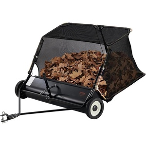 VEVOR 52 in Tow Behind Lawn Sweeper, 26 cu.ft. Large Yard Sweeper, Adjustable Sweeping Height, Heavy Duty Leaf & Grass Collector with Dumping Rope, Pull Behind Sweepers for Debris Grass Clippings(52 Inch)