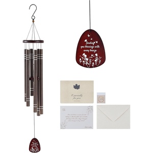 VEVOR 60″ Deep Tone Wind Chimes – Large 6-Tube Memorial Wind Chimes, Hand-Tuned Aluminum Tubes, Black Outdoor Decor for Patio, Porch, Garden, for Anniversaries, Sympathy & Birthdays(Dark Brown)